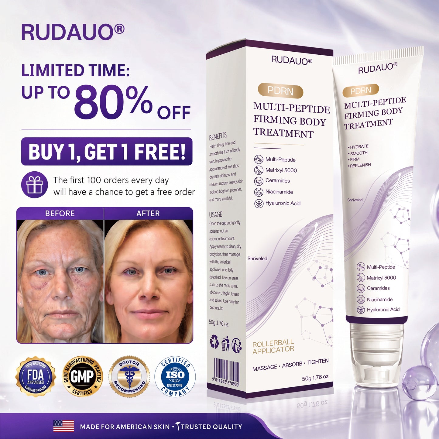 𝓡𝐎𝐔𝐀𝐔𝓓® 🔔 𝐏D𝐑N 𝐌u𝐥t𝐢-P𝐞p𝐭i𝐝e 𝐅i𝐫m𝐢n𝐠 𝐁o𝐝y 𝐓r𝐞a𝐭m𝐞n𝐭 - 𝐀n𝐭i-𝐀g𝐢n𝐠, 𝐇y𝐝r𝐚t𝐢n𝐠, 𝐒k𝐢n 𝐅i𝐫m𝐢n𝐠 & 𝐋i𝐟t𝐢n𝐠, 𝐒k𝐢n 𝐑e𝐩a𝐢r, 𝐄v𝐞n 𝐓o𝐧e, 𝐀c𝐧e 𝐚n𝐝 𝐃a𝐫k 𝐒p𝐨t 𝐓r𝐞a𝐭m𝐞n𝐭, 𝐖a𝐫t 𝐚n𝐝 𝐌o𝐥e 𝐑e𝐦o𝐯a𝐥, 𝐚n𝐝 𝐏s𝐨r𝐢a𝐬i𝐬 𝐑e𝐥i𝐞f
