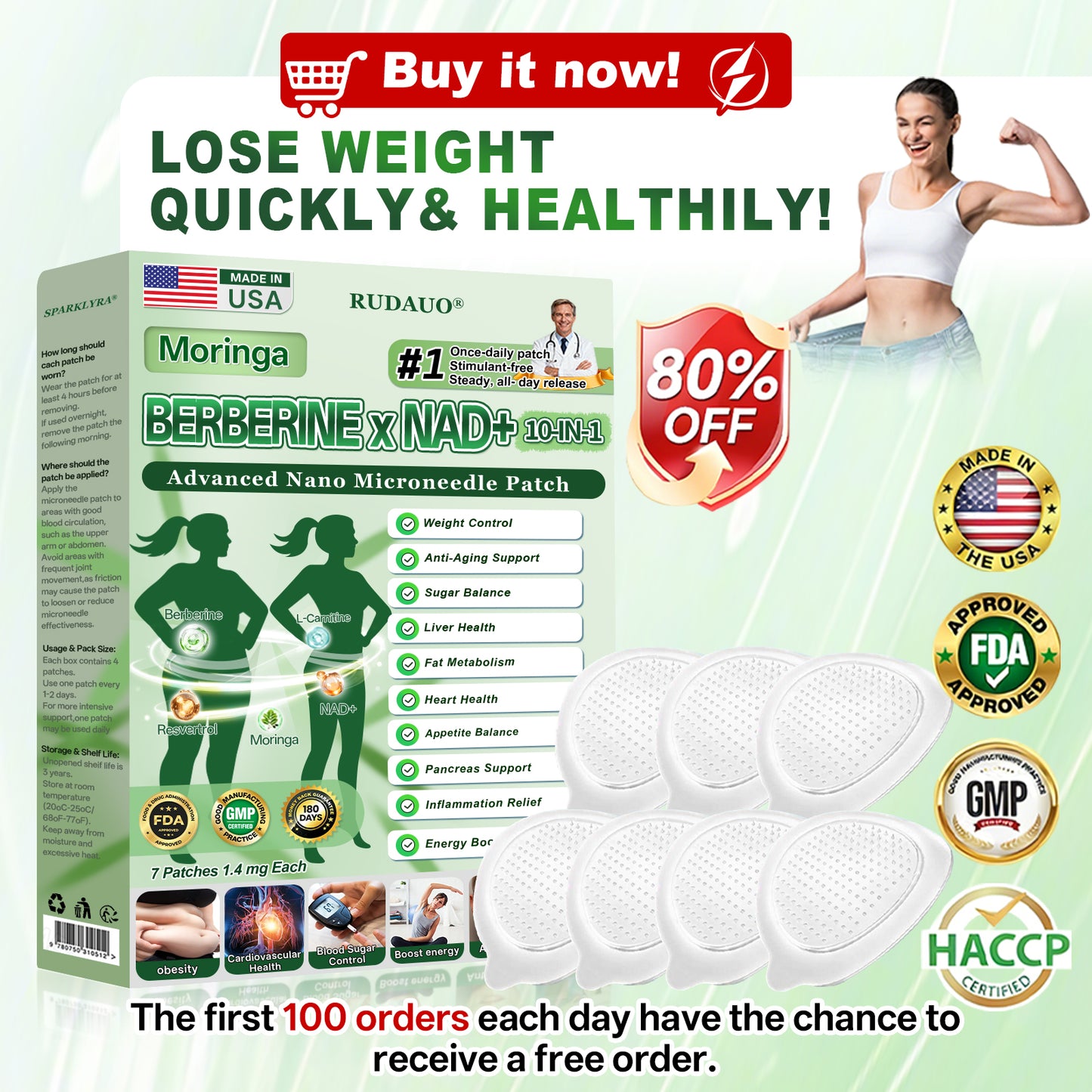 𝐎𝐟𝐟𝐢𝐜𝐢𝐚𝐥 𝐔𝐒 𝐒𝐭𝐨𝐫𝐞 | 🇺🇸 𝐑𝐔𝐃𝑨𝑼𝑶® Moringa · Berberine × NAD+ 𝟏𝟎-𝐢𝐧-𝟏 𝐀𝐝𝐯𝐚𝐧𝐜𝐞𝐝 𝐍𝐚𝐧𝐨 𝐌𝐢𝐜𝐫𝐨𝐧𝐞𝐞𝐝𝐥𝐞 𝐏𝐚𝐭𝐜𝐡 — 𝐎𝐧𝐜𝐞 𝐃𝐚𝐢𝐥𝐲, 𝐕𝐢𝐬𝐢𝐛𝐥𝐞 𝐑𝐞𝐬𝐮𝐥𝐭𝐬 𝐢𝐧 𝟕 𝐃𝐚𝐲𝐬